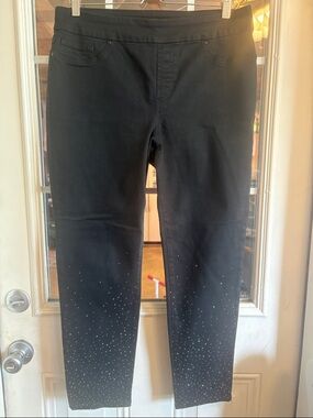 Chico's Black Ankle Jeans with Studded Hem